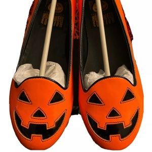 Strange Cvlt Cult Orange pumpkin Goth Punk Horror Witchy Halloween Flats Shoes